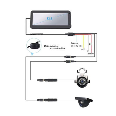 1080P Dual Lens DVR 12.3inch View Electronic Reversing Mirror Split View Vervang Bus Buiten Spiegel